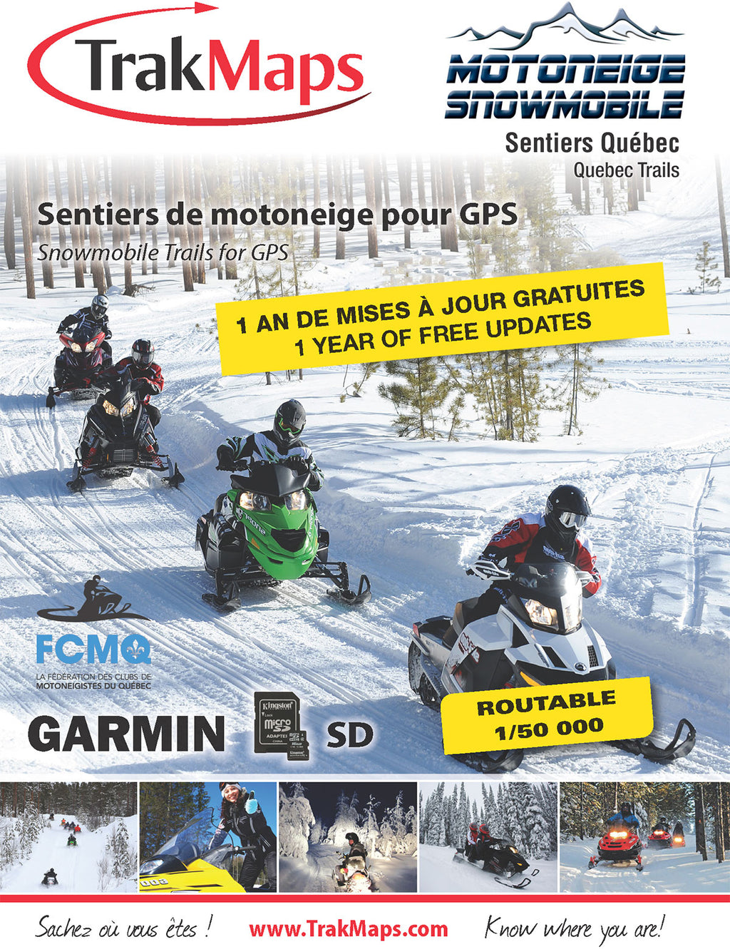 Quebec 8 Snowmobile Trail for GPS