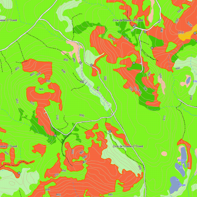 Quebec Hunting Map for GPS - Moose