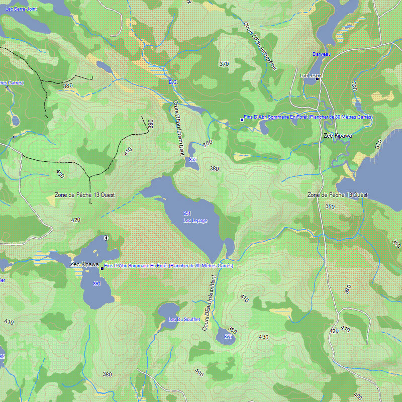 Topo Quebec Map
