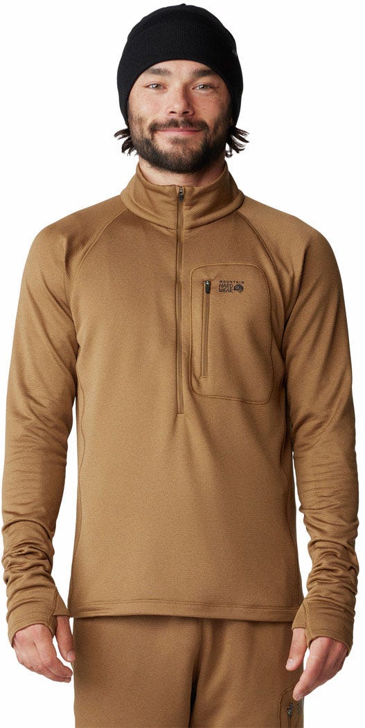 Mountain Hardwear Glacial Trail Half Zip Mens Corozo Nut L